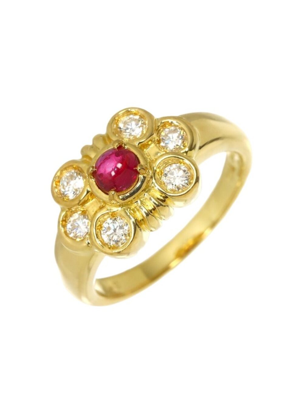 Dior Ring Ruby Diamond 18k Yellow Gold